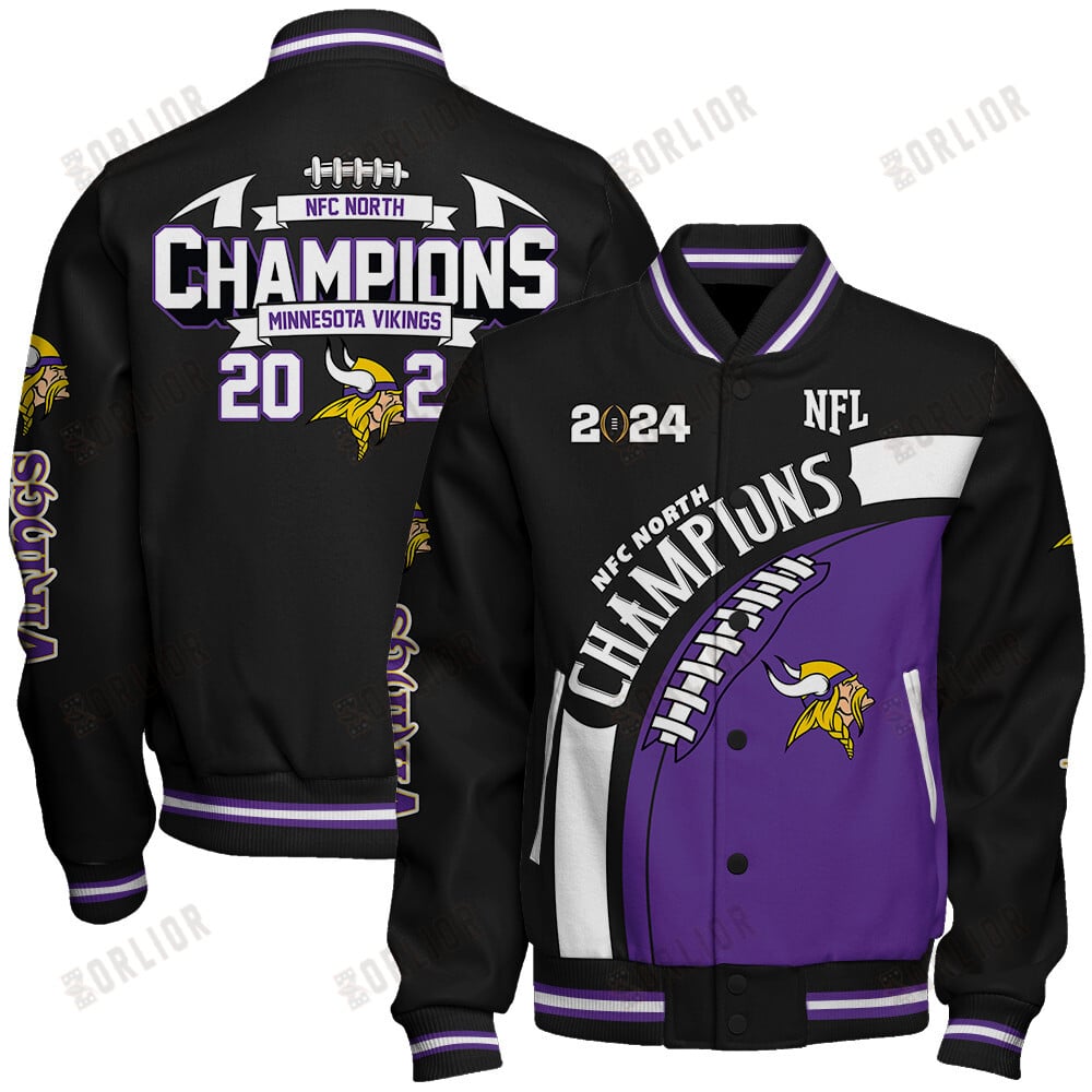Minnesota Vikings NFC North Champions 2024 New Design Varsity Jacket