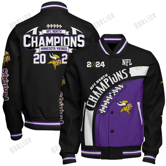 Minnesota Vikings NFC North Champions 2024 New Design Varsity Jacket