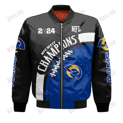 Los Angeles Rams NFC West Champions 2024 New Design Bomber Jacket