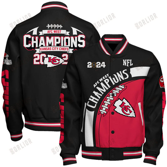 Kansas City Chiefs AFC West Champions 2024 New Design Varsity Jacket