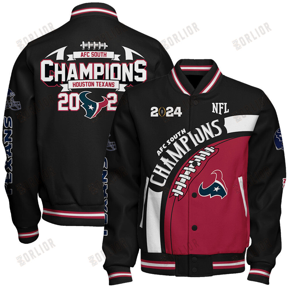 Houston Texans AFC South Champions 2024 New Design Varsity Jacket