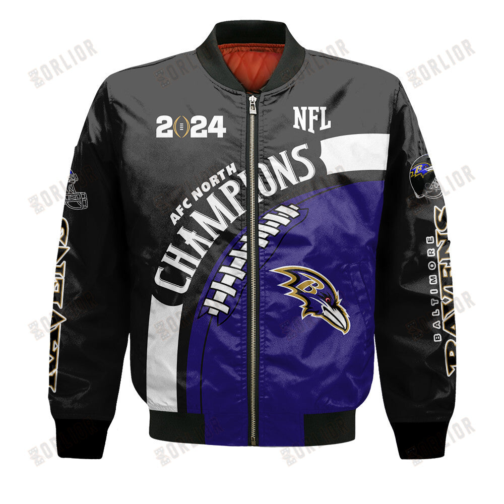 Baltimore Ravens AFC North Champions 2024 New Design Bomber Jacket