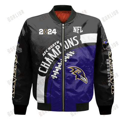 Baltimore Ravens AFC North Champions 2024 New Design Bomber Jacket