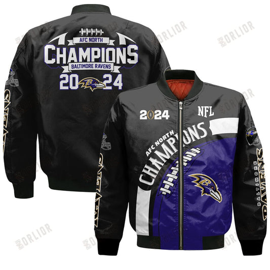 Baltimore Ravens AFC North Champions 2024 New Design Bomber Jacket
