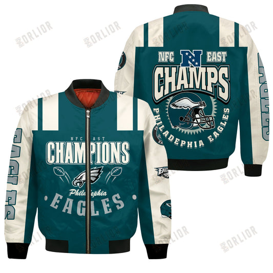 Philadephia Eagles NFC East Champions 2024 We're On Fire Bomber Jacket