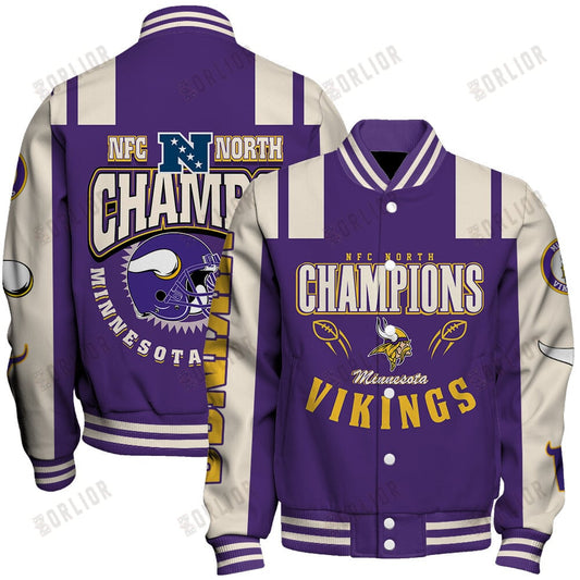 Minnesota Vikings NFC North Champions 2024 We're On Fire Varsity Jacket