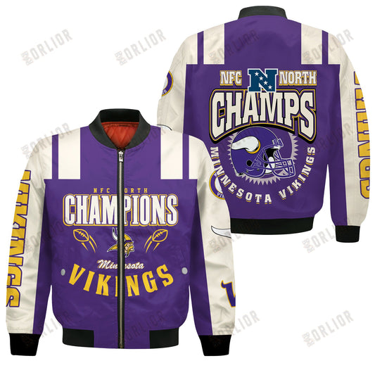 Minnesota Vikings NFC North Champions 2024 We're On Fire Bomber Jacket