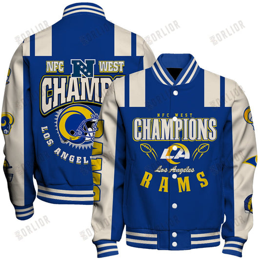Los Angeles Rams NFC West Champions 2024 We're On Fire Varsity Jacket