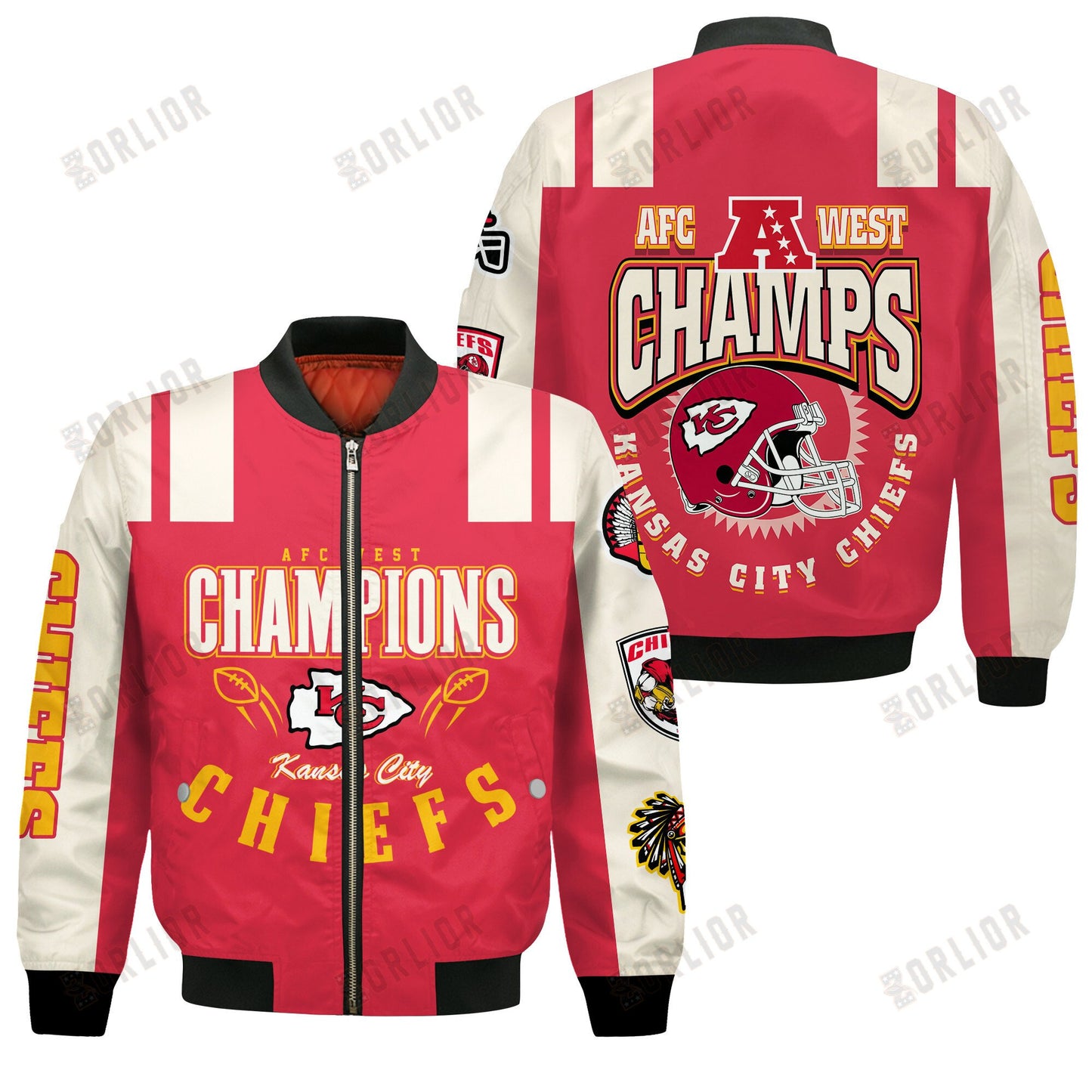 Kansas City Chiefs AFC West Champions 2024 We're On Fire Bomber Jacket