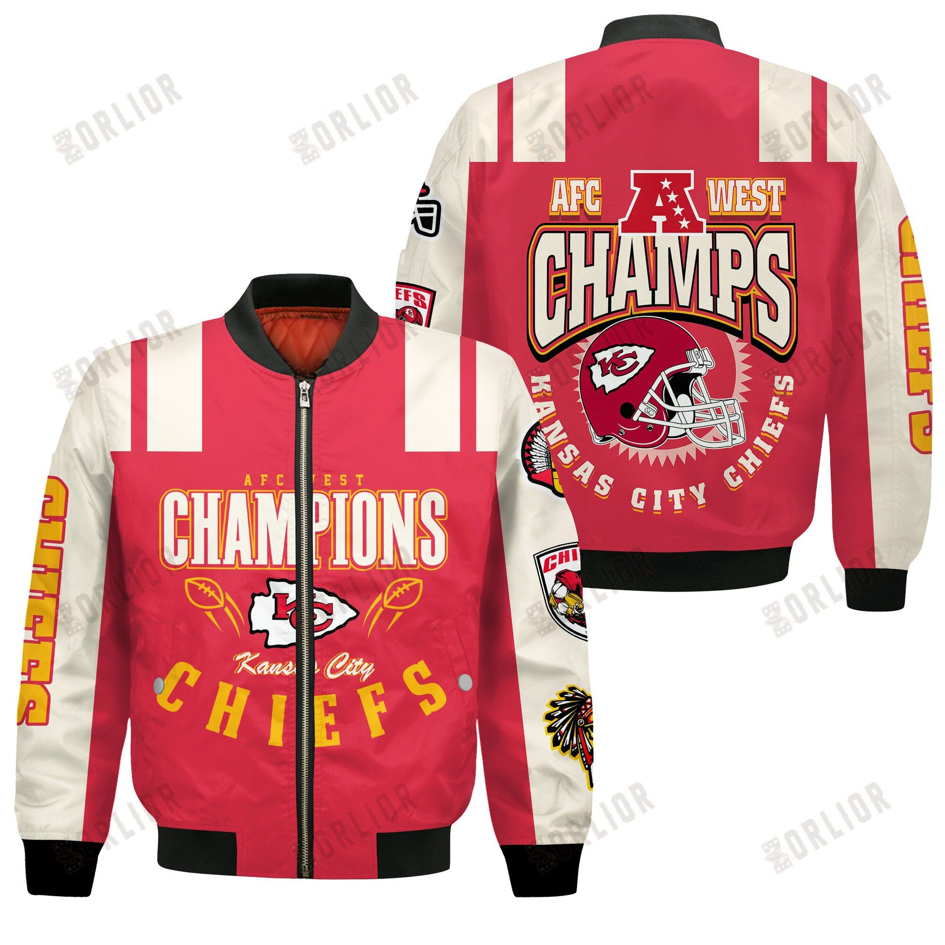 Kansas City Chiefs AFC West Champions 2024 We're On Fire Bomber Jacket