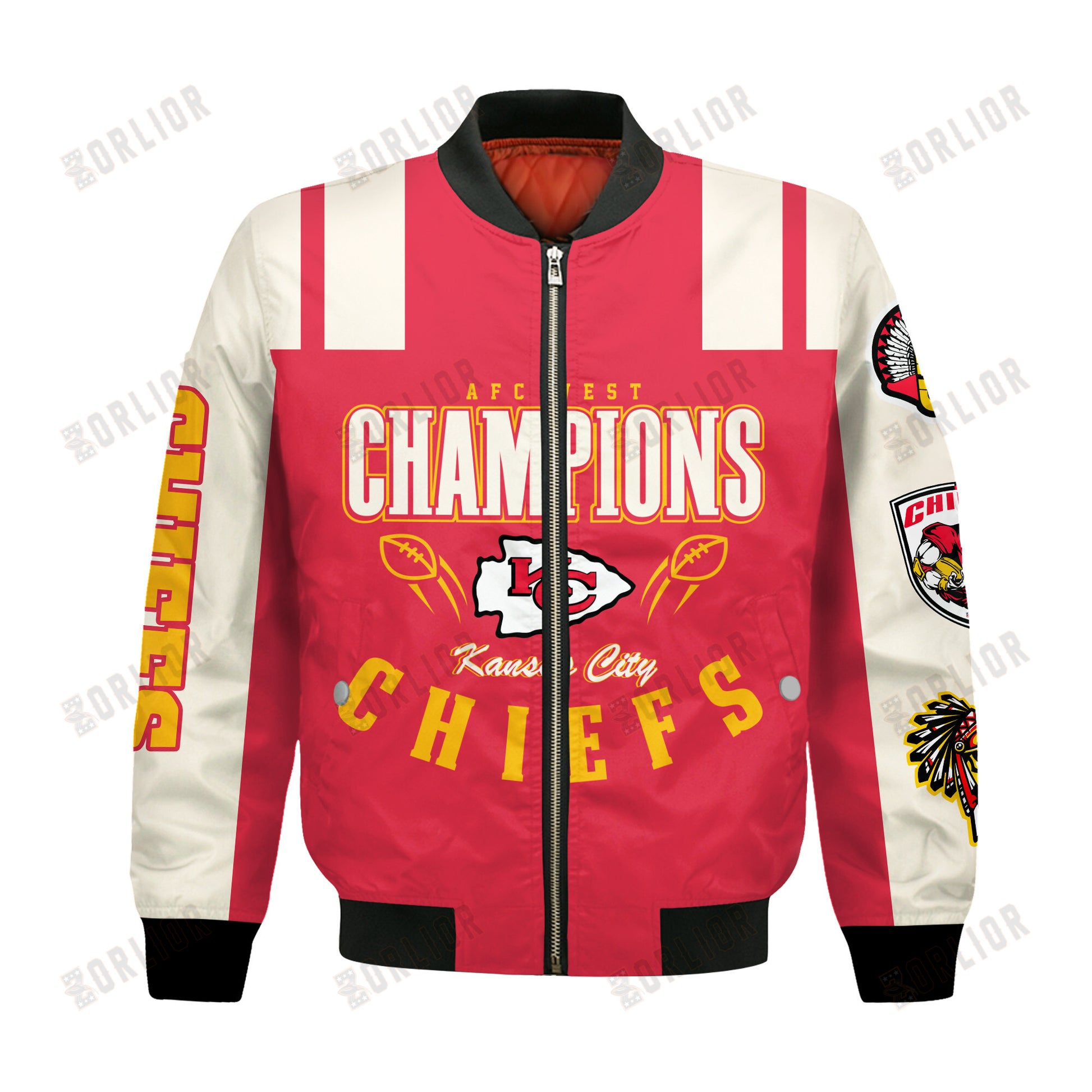 Kansas City Chiefs AFC West Champions 2024 We're On Fire Bomber Jacket