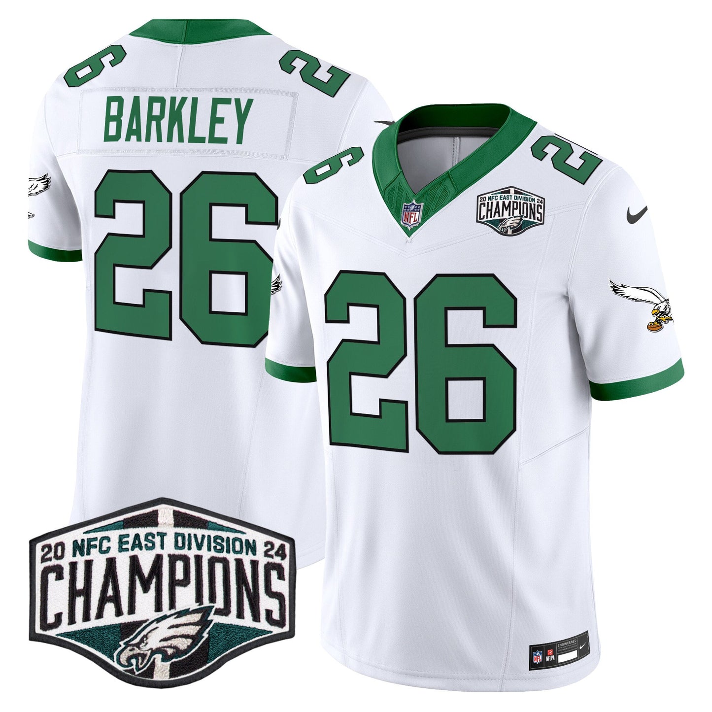 Philadelphia Eagles Kelly Green 2024 NFC East Division Champions Vapor Limited Jersey V2 - All Stitched