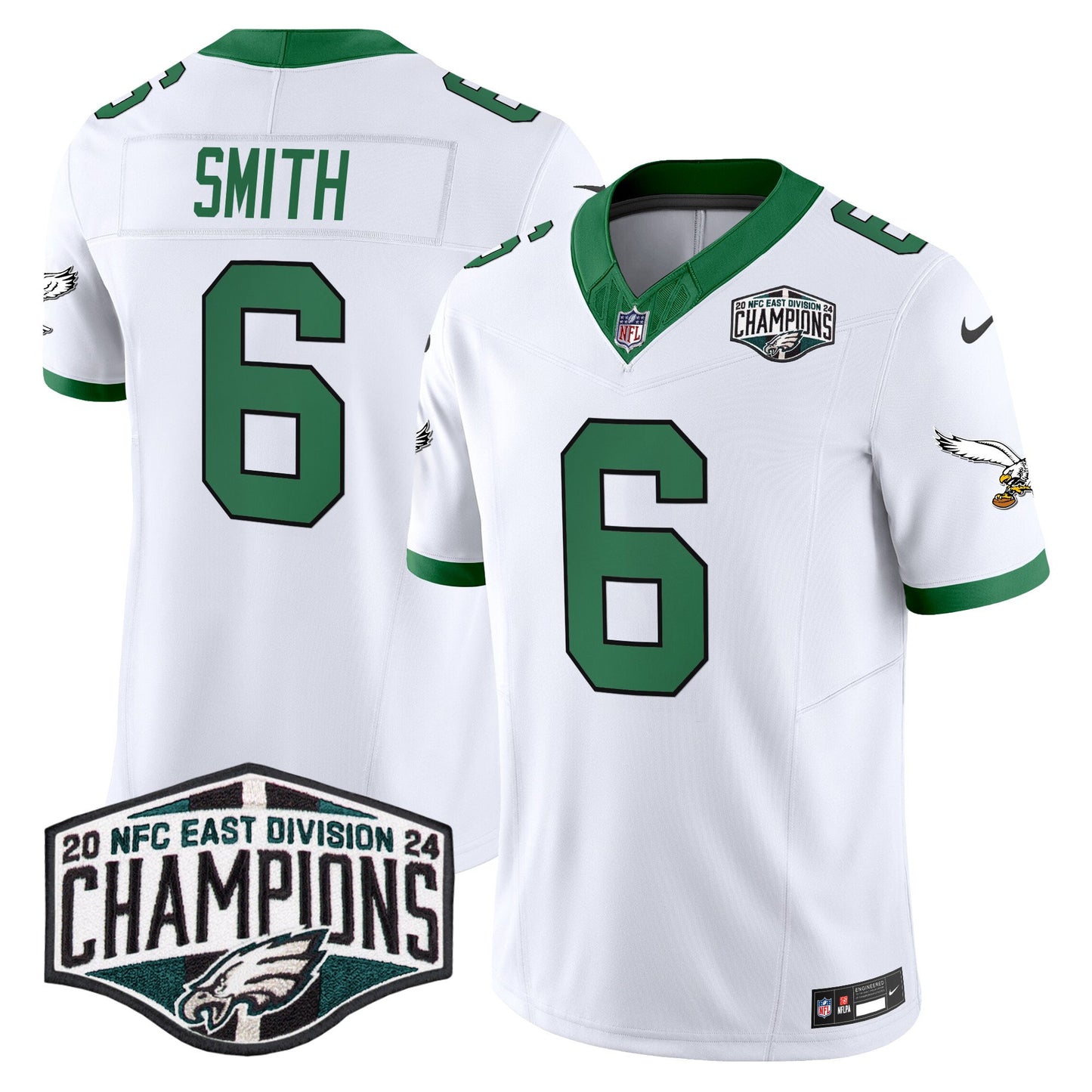 Philadelphia Eagles Kelly Green 2024 NFC East Division Champions Vapor Limited Jersey V2 - All Stitched