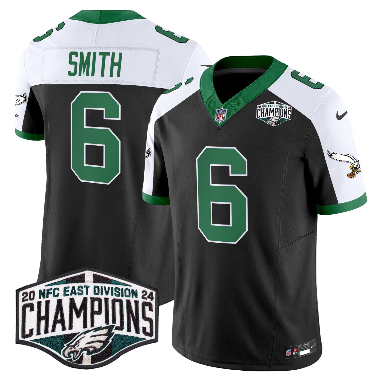 Philadelphia Eagles Kelly Green 2024 NFC East Division Champions Vapor Limited Jersey V2 - All Stitched