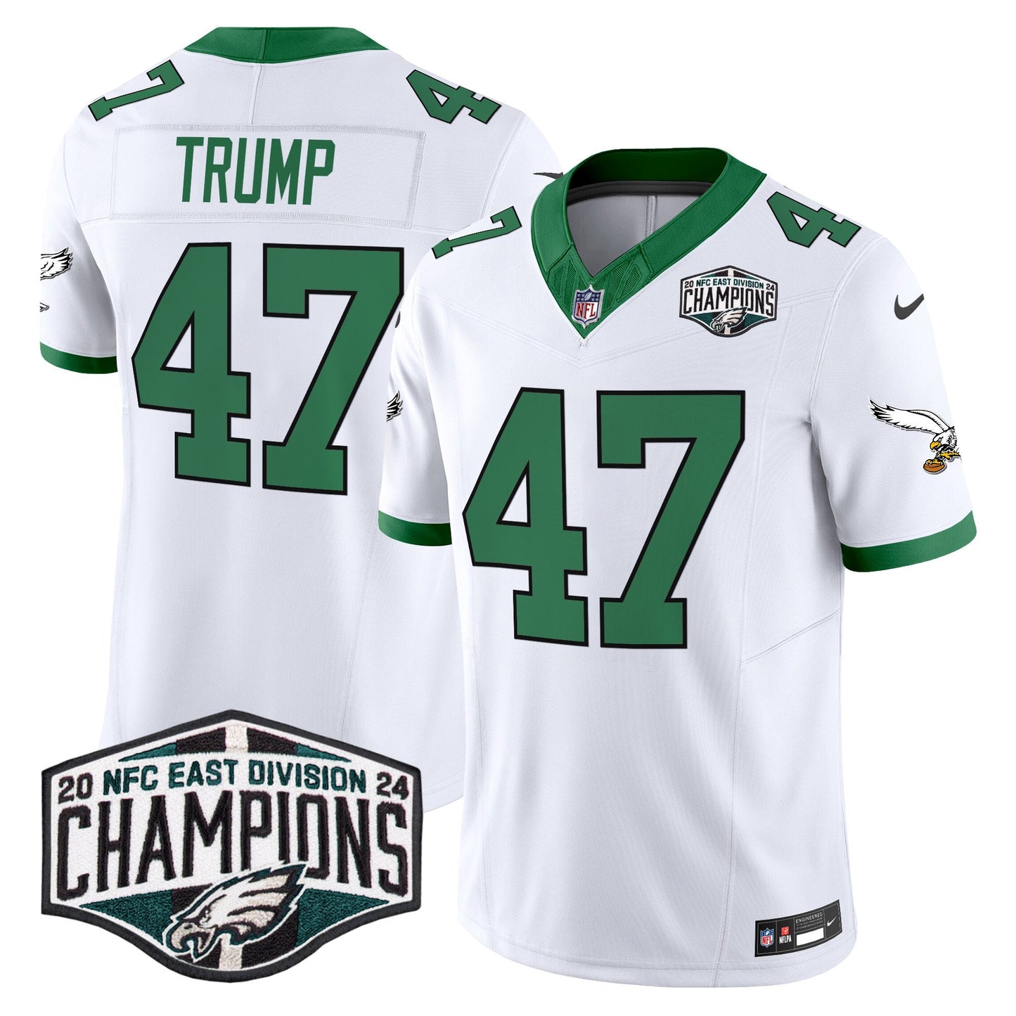 Philadelphia Eagles Kelly Green 2024 NFC East Division Champions Vapor Limited Jersey V2 - All Stitched