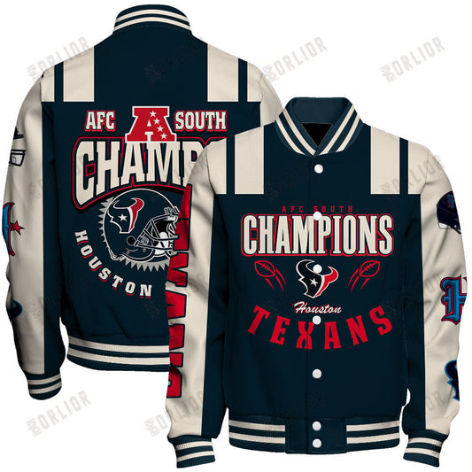 Houston Texans AFC South Champions 2024 We're On Fire Varsity Jacket