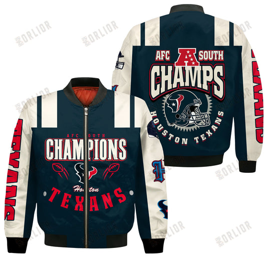 Houston Texans AFC South Champions 2024 We're On Fire Bomber Jacket