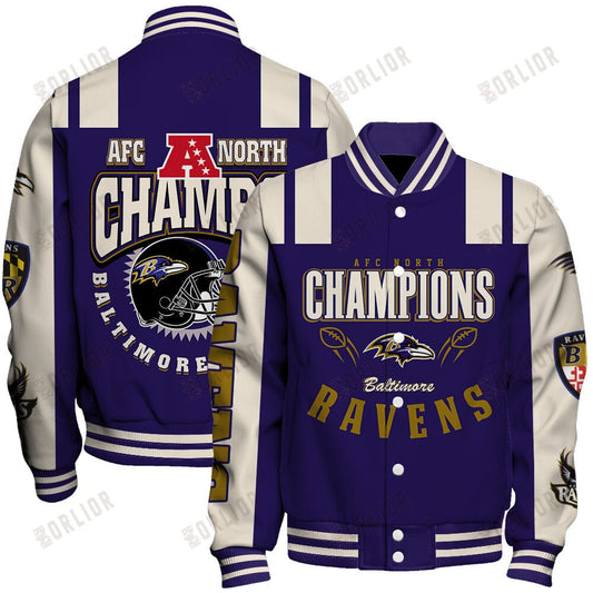 Baltimore Ravens AFC North Champions 2024 We're On Fire Varsity Jacket