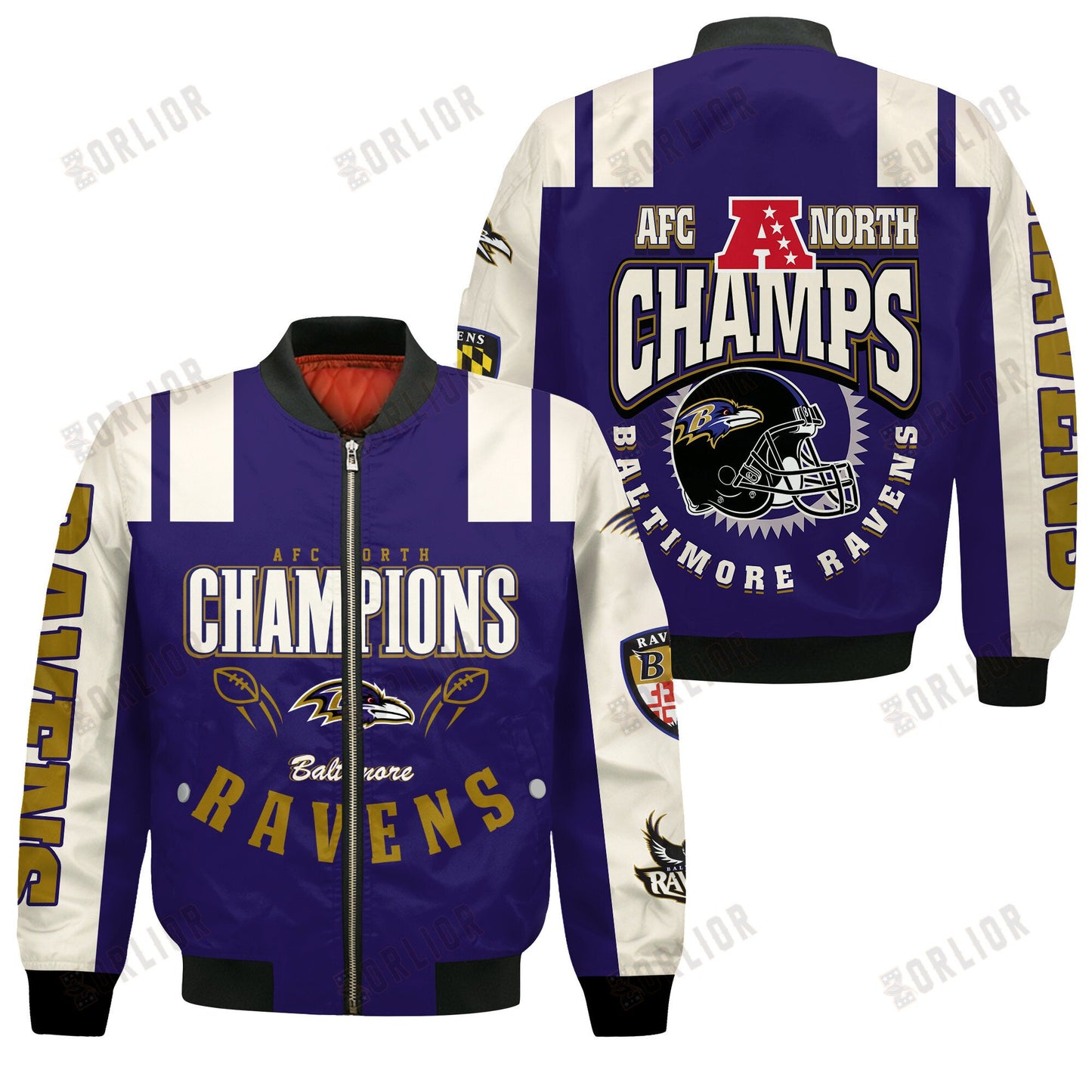 Baltimore Ravens AFC North Champions 2024 We're On Fire Bomber Jacket