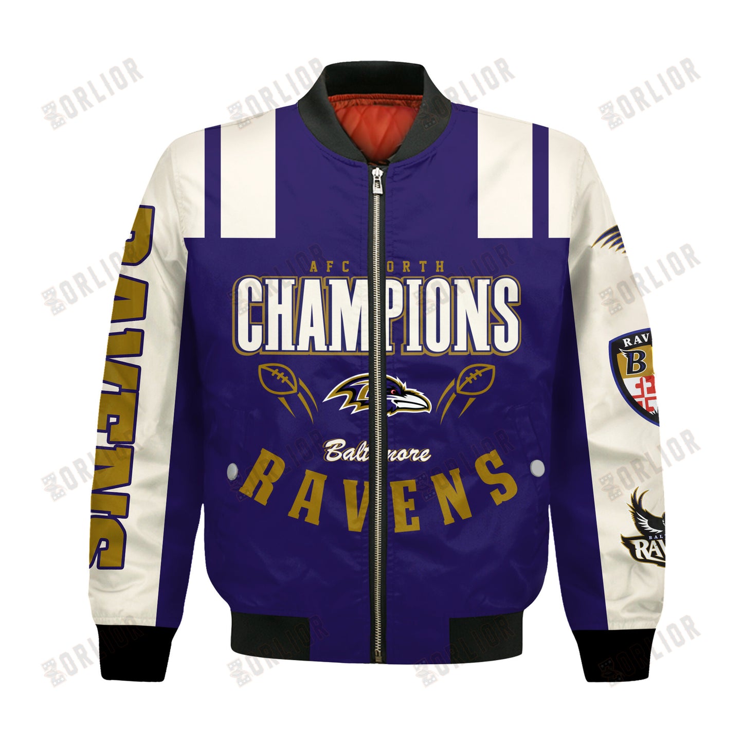 Baltimore Ravens AFC North Champions 2024 We're On Fire Bomber Jacket