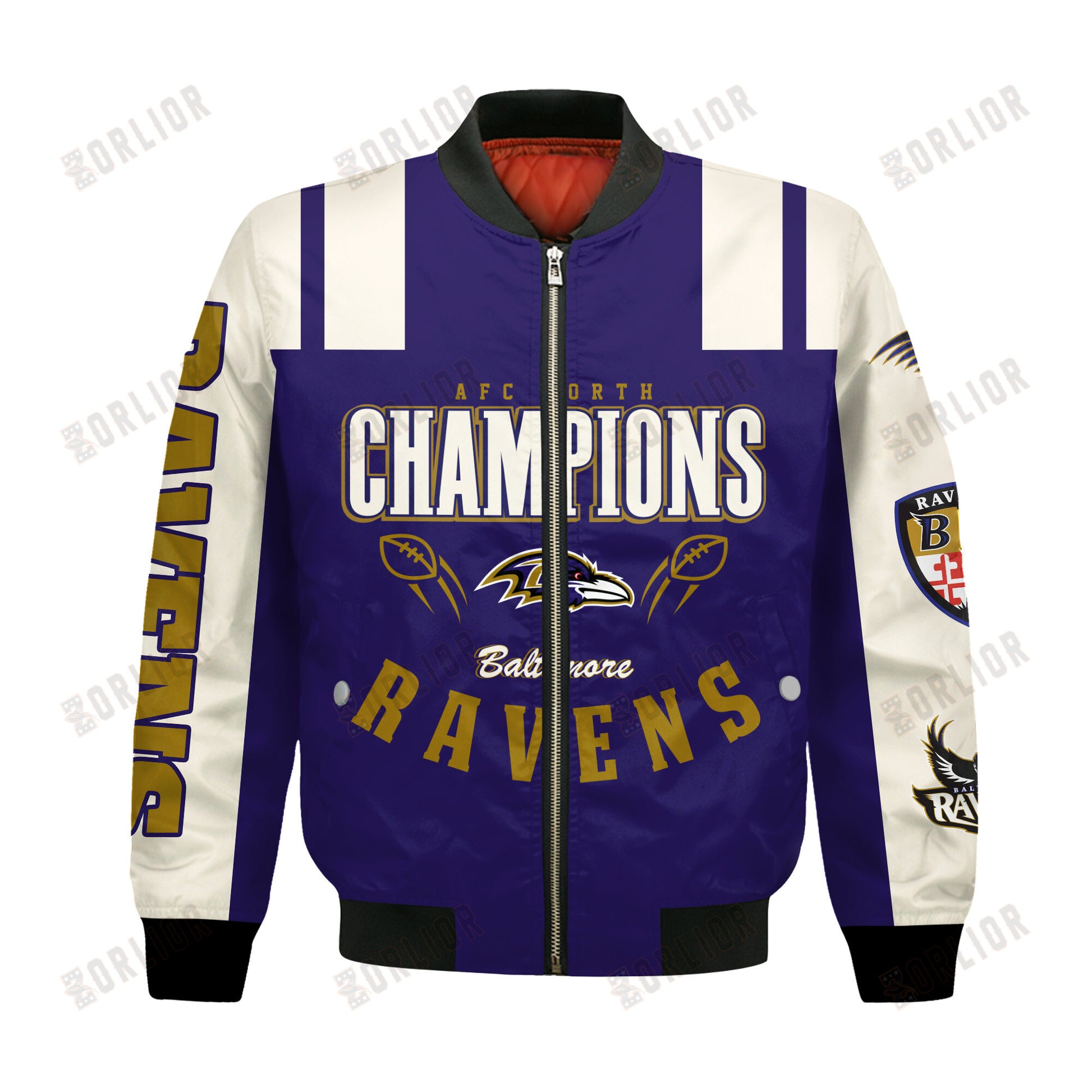 Baltimore Ravens AFC North Champions 2024 We're On Fire Bomber Jacket