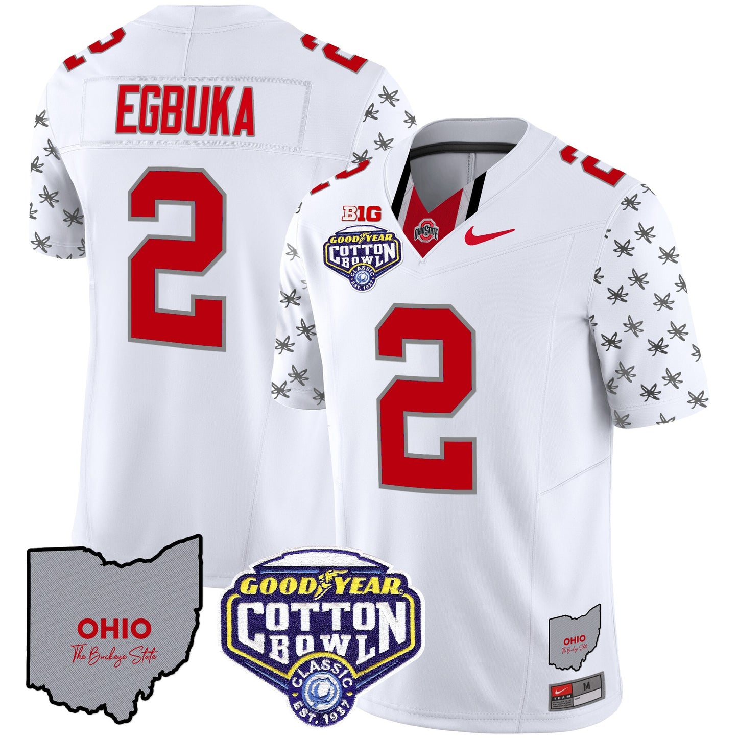 Ohio State Buckeyes Cotton Bowl Patch Vapor Limited Jersey - All Stitched