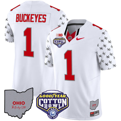 Ohio State Buckeyes Cotton Bowl Patch Vapor Limited Jersey - All Stitched