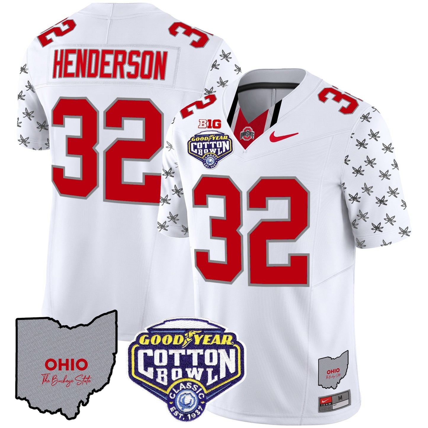 Ohio State Buckeyes Cotton Bowl Patch Vapor Limited Jersey - All Stitched