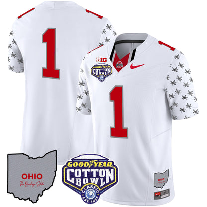 Ohio State Buckeyes Cotton Bowl Patch Vapor Limited Jersey - All Stitched