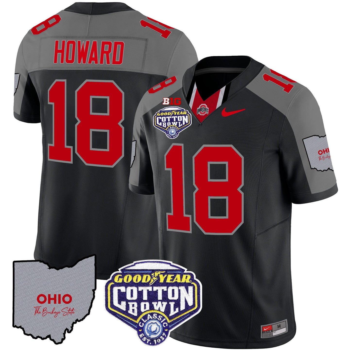 Ohio State Buckeyes Cotton Bowl Patch Vapor Limited Jersey - All Stitched