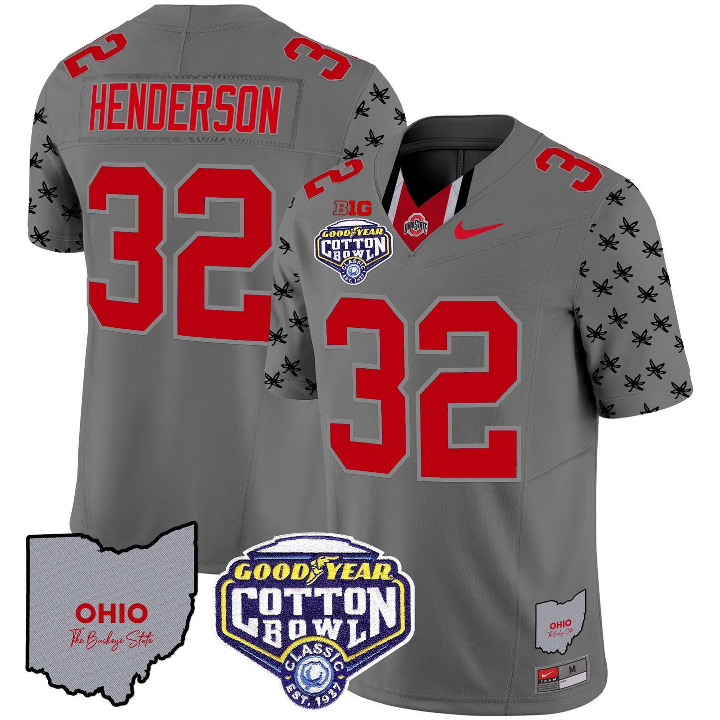 Ohio State Buckeyes Cotton Bowl Patch Vapor Limited Jersey - All Stitched