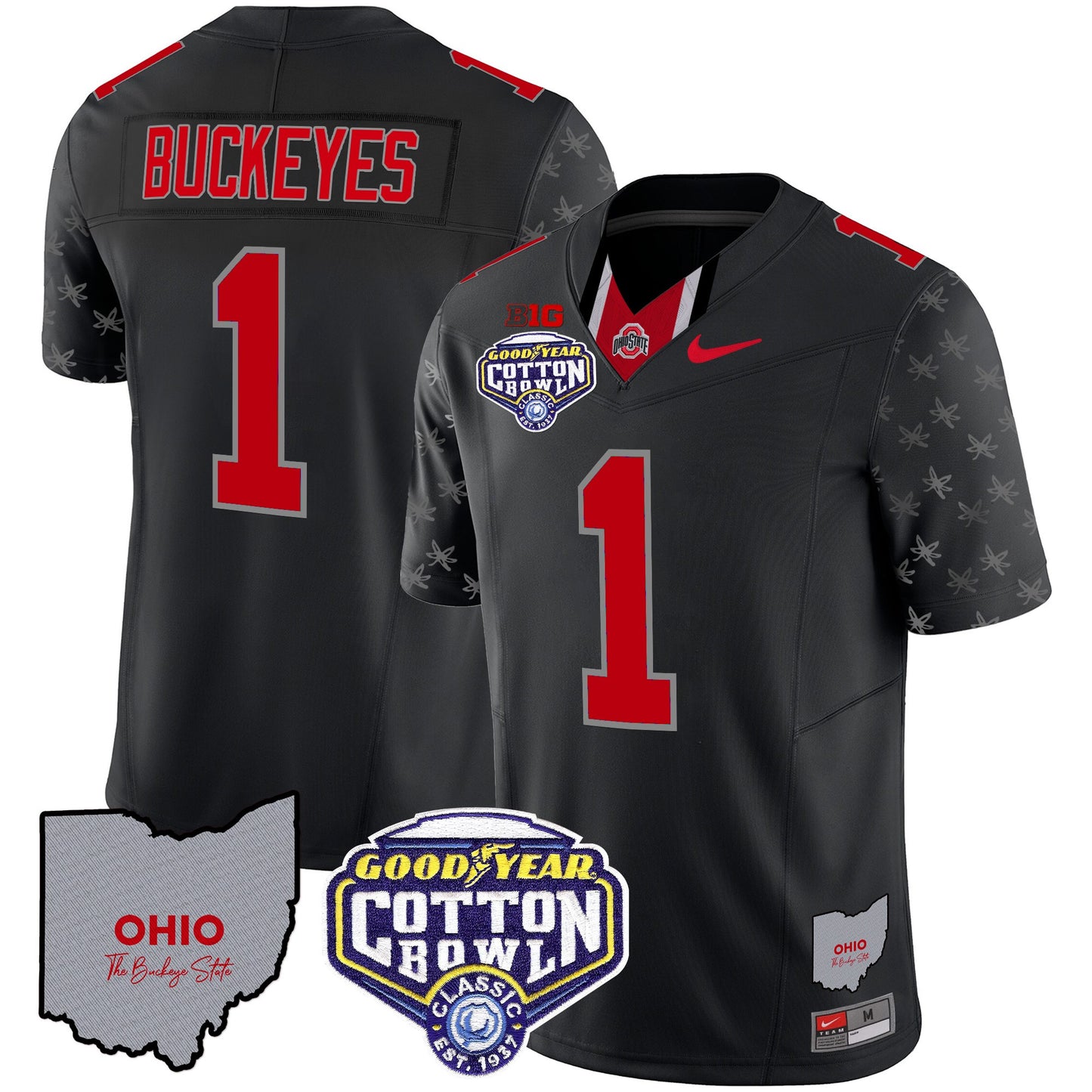 Ohio State Buckeyes Cotton Bowl Patch Vapor Limited Jersey - All Stitched