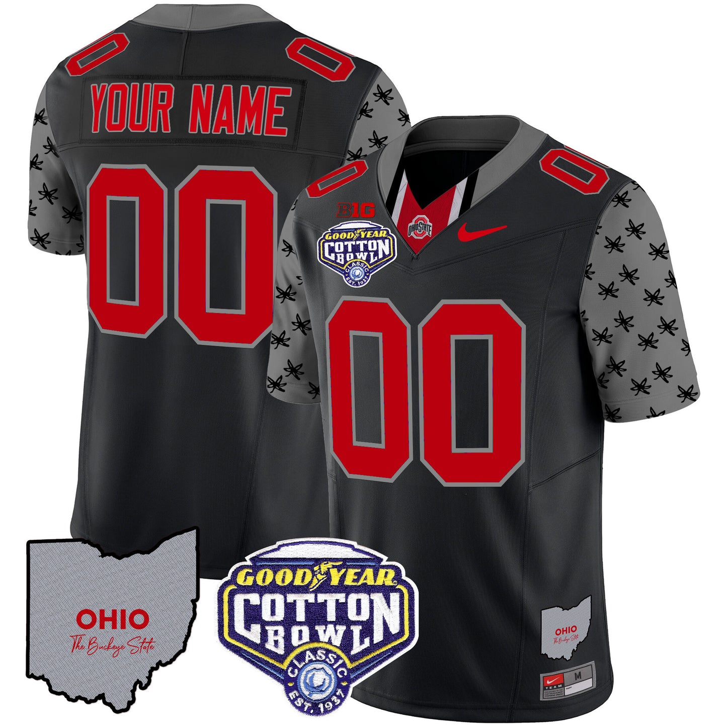 Ohio State Buckeyes Cotton Bowl Patch Vapor Limited Custom Jersey - All Stitched