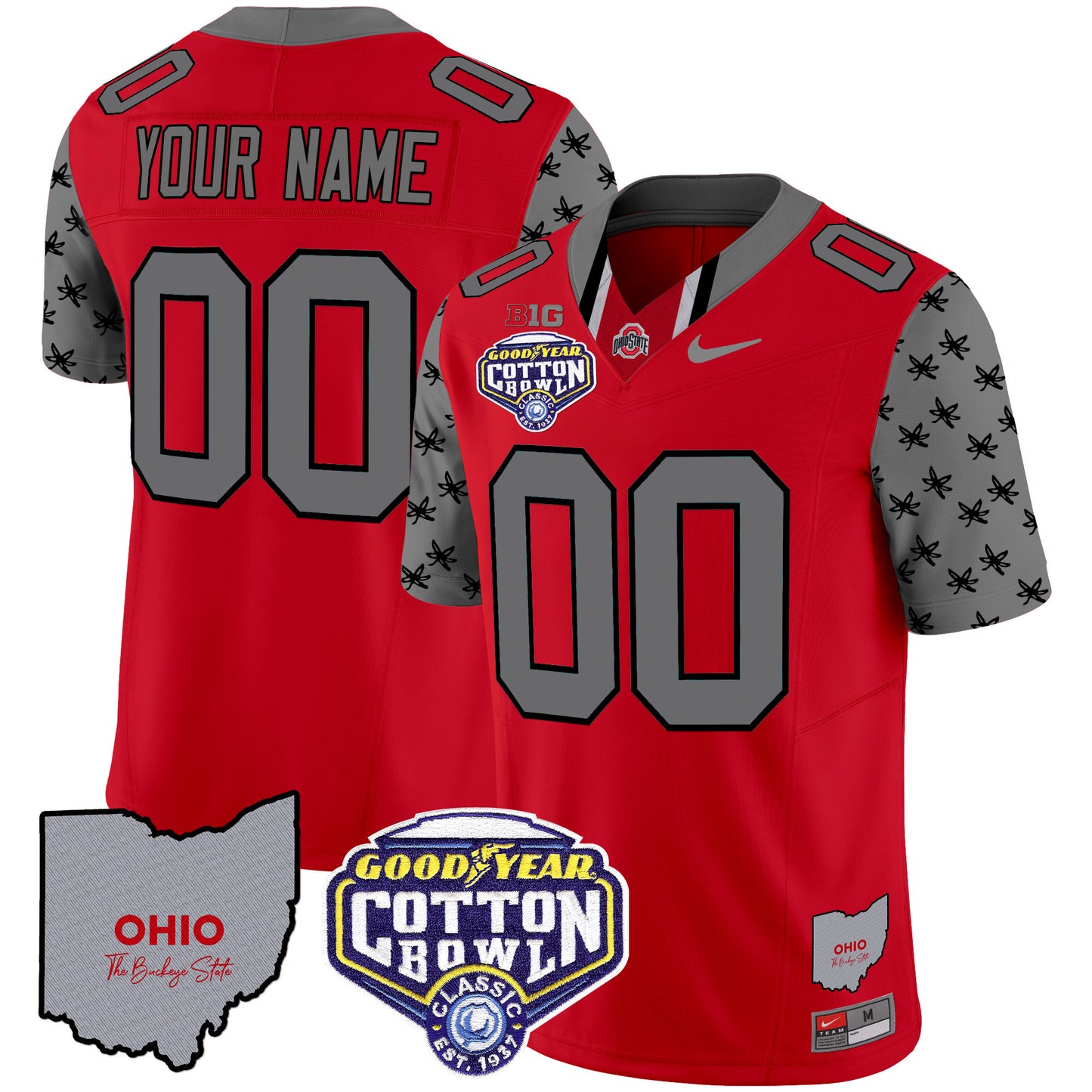 Ohio State Buckeyes Cotton Bowl Patch Vapor Limited Custom Jersey - All Stitched