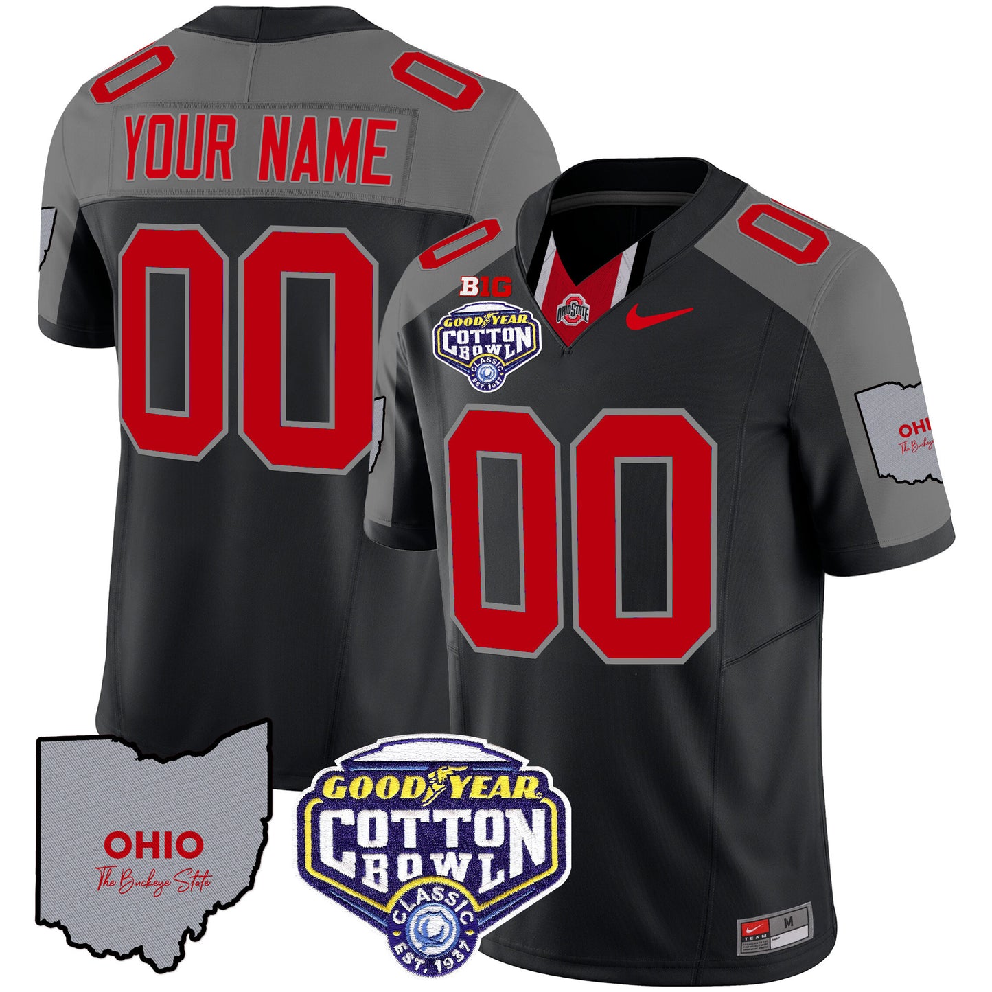 Ohio State Buckeyes Cotton Bowl Patch Vapor Limited Custom Jersey - All Stitched