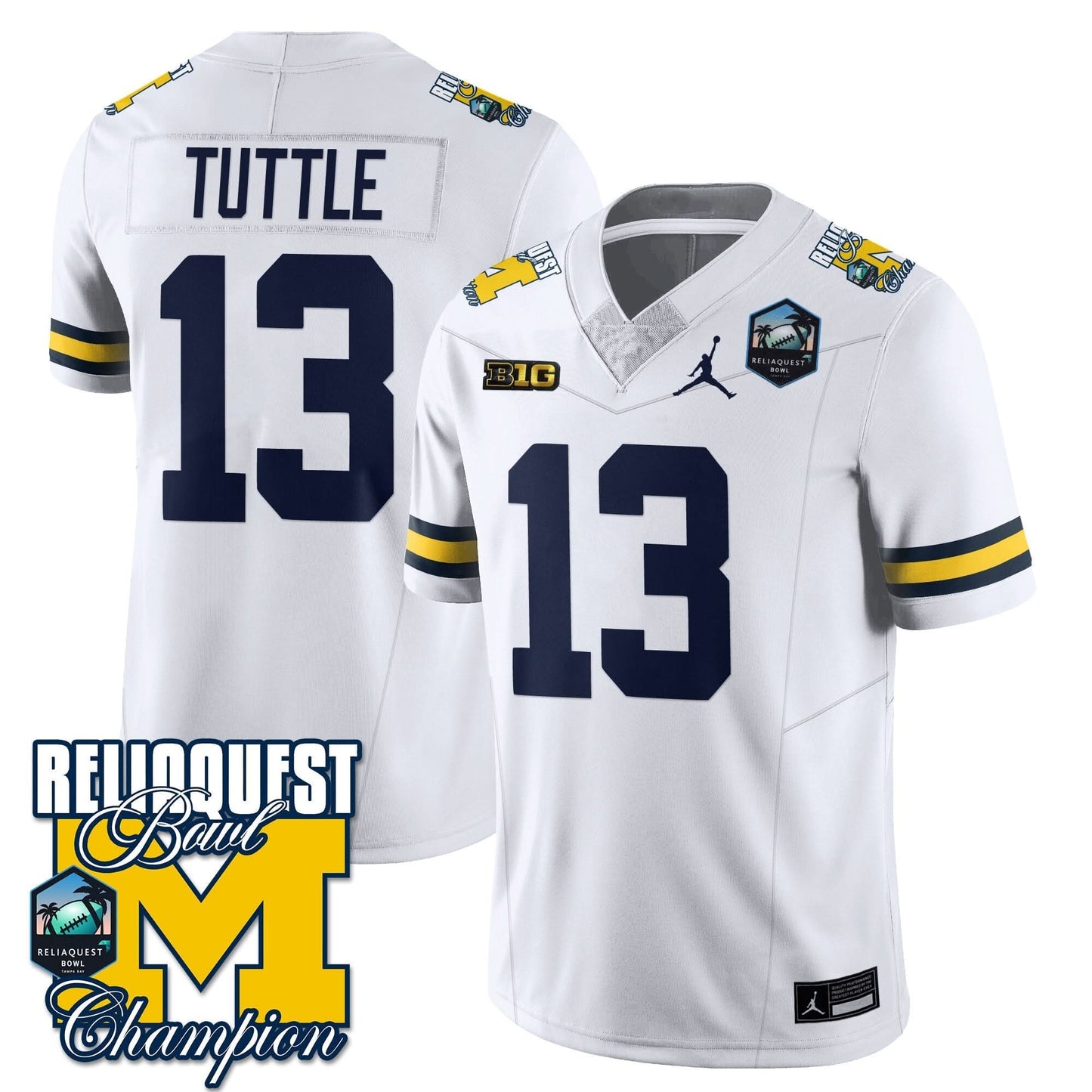 Michigan Wolverines 2024 ReliaQuest Bowl Champions Jersey - All Stitched