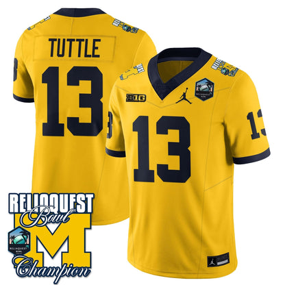Michigan Wolverines 2024 ReliaQuest Bowl Champions Jersey - All Stitched