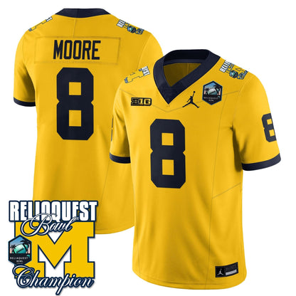Michigan Wolverines 2024 ReliaQuest Bowl Champions Jersey - All Stitched