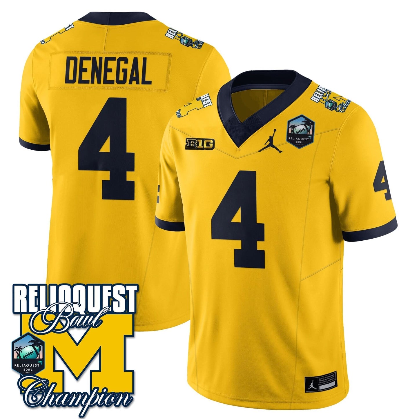 Michigan Wolverines 2024 ReliaQuest Bowl Champions Jersey - All Stitched