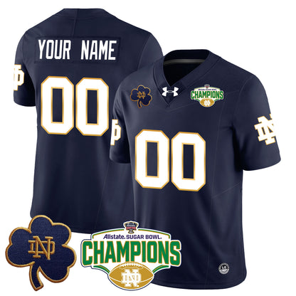 Custom Notre Dame Fighting Irish 2025 Sugar Bowl Champions Jersey - All Stitched