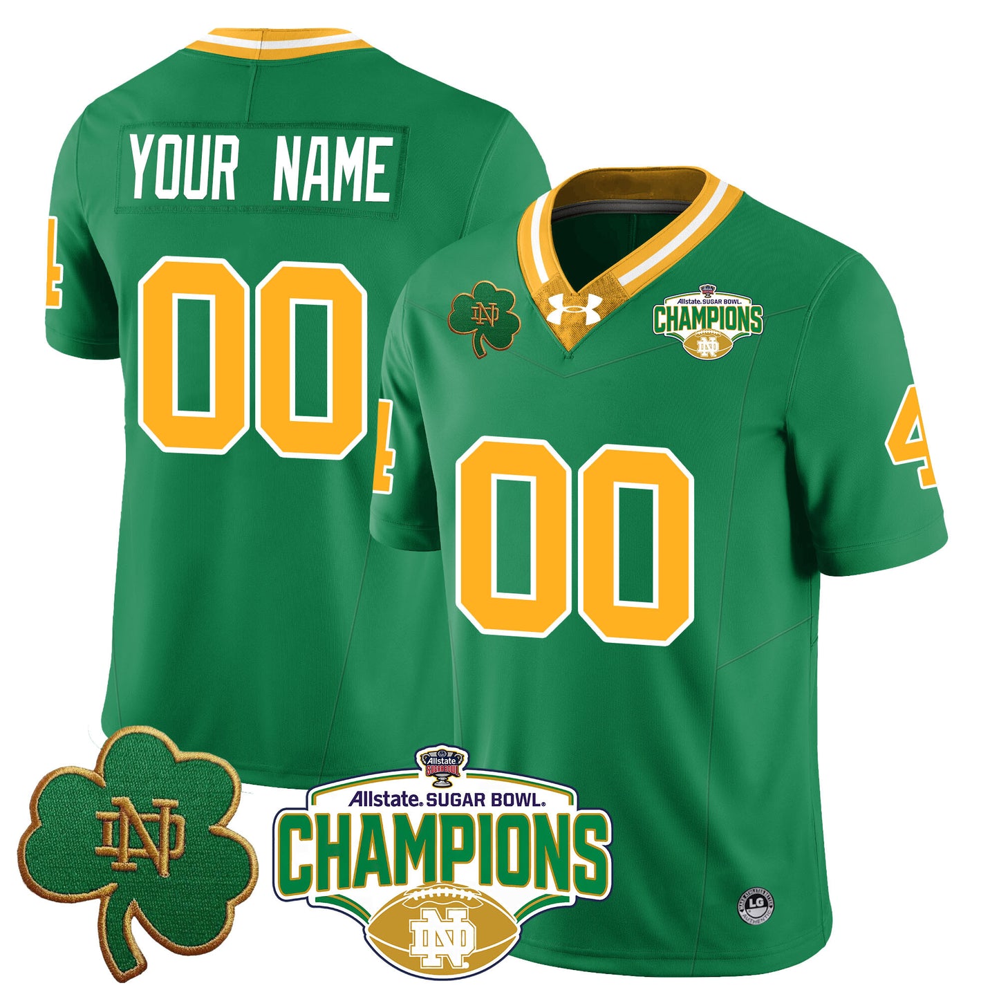 Custom Notre Dame Fighting Irish 2025 Sugar Bowl Champions Jersey - All Stitched