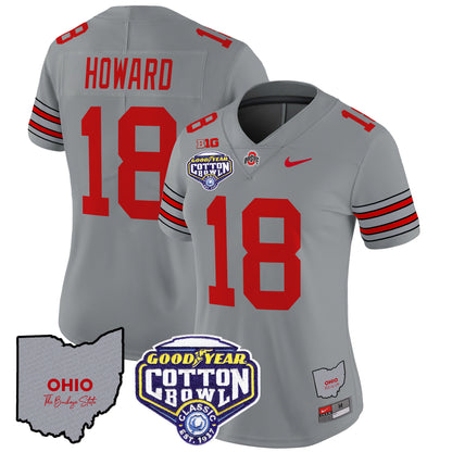 Women's Ohio State Buckeyes 'Heritage Stripe' Cotton Bowl Patch Vapor Limited Jersey - All Stitched