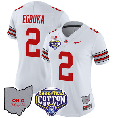 Women's Ohio State Buckeyes 'Heritage Stripe' Cotton Bowl Patch Vapor Limited Jersey - All Stitched