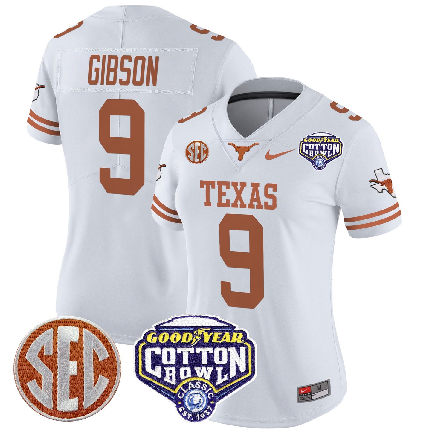 Women's Texas Longhorns Cotton Bowl Patch Vapor Limited Jersey - All Stitched