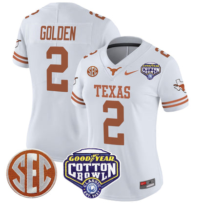 Women's Texas Longhorns Cotton Bowl Patch Vapor Limited Jersey - All Stitched