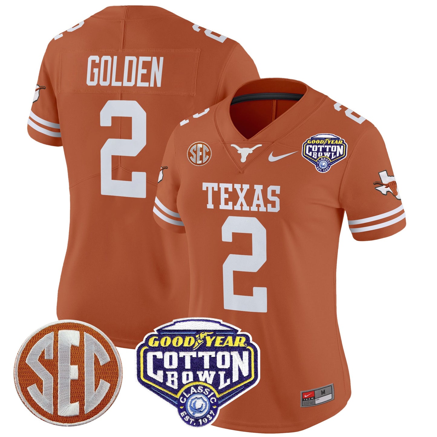 Women's Texas Longhorns Cotton Bowl Patch Vapor Limited Jersey - All Stitched