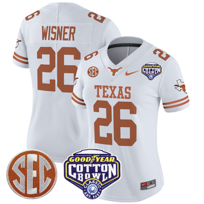 Women's Texas Longhorns Cotton Bowl Patch Vapor Limited Jersey - All Stitched