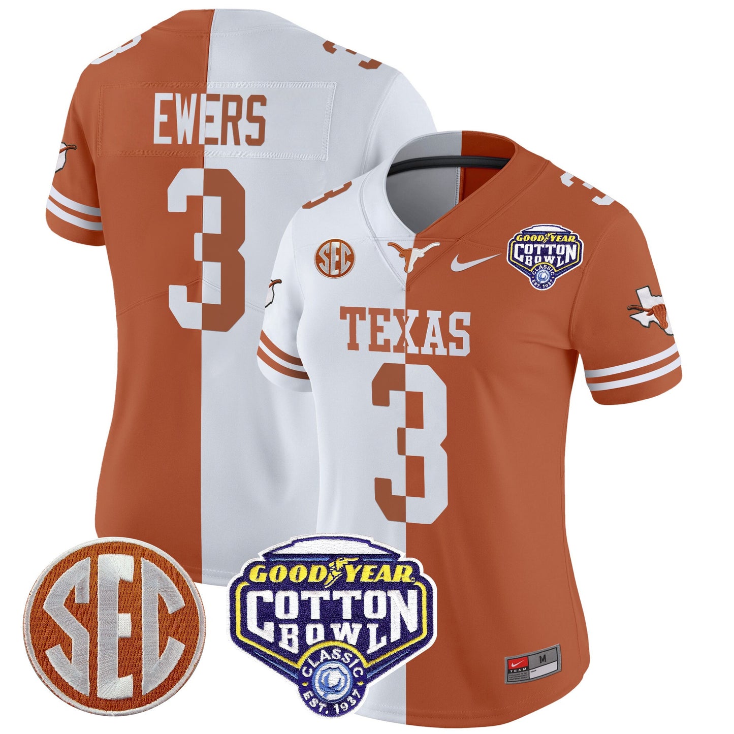 Women's Texas Longhorns Cotton Bowl Patch Vapor Limited Jersey - All Stitched