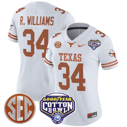 Women's Texas Longhorns Cotton Bowl Patch Vapor Limited Jersey - All Stitched