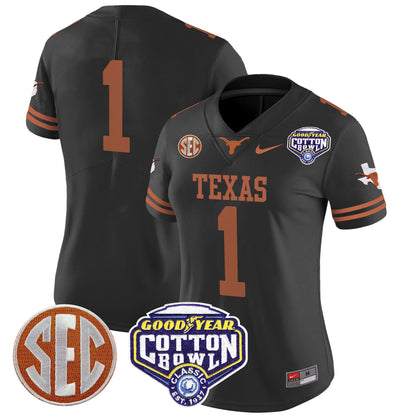 Women's Texas Longhorns Cotton Bowl Patch Vapor Limited Jersey - All Stitched